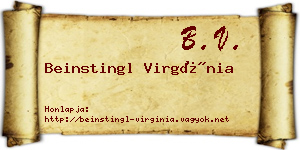 Beinstingl Virgínia névjegykártya